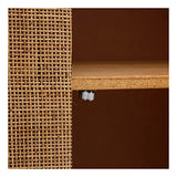 Tousmesmeubles Armoire 2 Portes cannage Bois Massif - MIELA : Bois - L 90 x l 38 x H 165 cm - Neuf