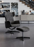 Kare 79945 Fauteuil pivotant + Repose-Pieds Ohio Salt and Pepp