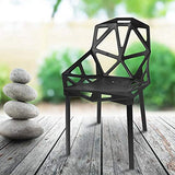 Zoternen Chaises de Salle à Manger Chaise Creuse Créatif Chaise de Café Ergonomique Chaise Jardin Décoration pour Maison Jardin Bureau Salon Café Bar, Noir
