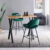 JaHECOME Lot de 2 Tabourets de Bar avec Dossier, Accoudoirs et Repose-Pieds,Chaises de Bar Roubourés, Pieds en Métal Chaises pour Salon, Bistrots (2, Vert)