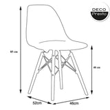 Decopresto 2 x Chaise Design Scandinave Haut: 48 Orange Vintage Pieds Bois Naturel DP-DSWL48-OV-2
