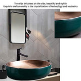 HEIFEN Art Lavabo Céramique Conteneur Récepteur Évier Rectangulaire Évier Rétro en Métal Vitré Au-Dessus du Comptoir en Bronze Robinet De Drainage Taille Taille 55 * 40 * 14cm