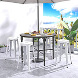 DUHOME Tabouret de Bar en Métal, 76cm Tabouret Haut Empilable Tabouret de Comptoir Industrielle pour Bar Bistro Cuisine, Blanc