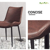 Générique Chaises de Salle à Manger Chaises de Salon de Loisirs Chaise d'invité de Club de Salle à Manger Rembourrée, avec Pieds en Métal Noir et Siège en Similicuir Marron