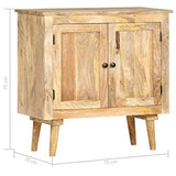 vidaXL Bois de Manguier Massif Buffet Armoire de Rangement avec 2 Portes Commode Meuble de Rangement Armoire Latérale Maison Intérieur 75x35x75 cm