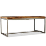 Festnight Table de Salle à Manger en Bois Massif de Sesham et Acier 180 x 90 x 76 cm