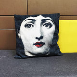 QHKYT Lina Cavalieri Housse de coussin décorative carrée en coton et lin avec motif œil personnalisé, comprend uniquement une taie d'oreiller 45 x 45 cm (A13)