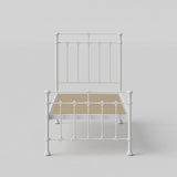 The Original Bed Co. Lit Metal Edwardian Cadre de Lit en Fer avec Sommier à Lattes en Bois 90 x 190 cm Blanc Satiné