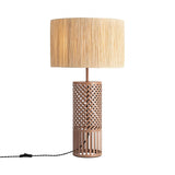 LEDKIA LIGHTING Lampe à Poser Métal et Raphia Artemisa 525xØ300 mm Beige Métal,Rafia pour Décoration Salon, Chambre, Cuisine