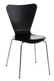 CLP Chaise Empilable Calisto en Bois - Assise Ergonomique - Chaise de Salle d'Attente en Bois Chaise, Hauteur Assise 45 cm -Couleurs au Choix: Noir