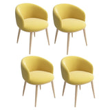 Zcxbhd Lot de 4 Chaises Salle, à Manger Confort Velours avec Rétro Fauteuil Rembourré Métal JambesStyle Bois pour Mobilier Moderne Bureau (Couleur : Jaune)