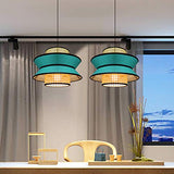 DSFHKUYB Pendant Light Creative Rotin Lustres Tissé Peut Être Installé Dans La Chambre Salon Salle À Manger,Bleu