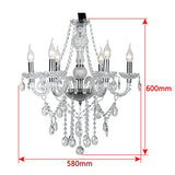 SAILUN 6 lustre en cristal lustre pampilles moderne vintage plafonnier lampe pendentif E14 suspension pour le salon, salle à manger, chambre à coucher (6-lustre)