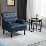 SEPNINE Fauteuil Classique en Cuir synthétique - pour Salon et Chambre - Charge maximale : 150 kg (Bleu foncé)