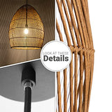 Paco Home Suspension Salon Boho Lampes En Osier Rotin Salle À Manger Lampe Papier E27, Type de lampe:Lampe à suspension - Type 2, Couleur:Beige (Ø52 cm)