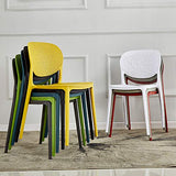 ZZLYZ Chaise en Plastique, Dos Ouvert Et Surface Siège De Design Intégré, Cuisine Bar Salon Négociation Chaise À Manger, Mis 18.1X20.1X31.9 Pouces en Deux Parties,Jaune