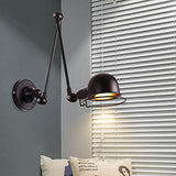 Applique murale extensible à long bras rétro, applique murale industrielle réglable, entrepôt/grange (Couleur : NOIR)