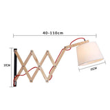 Amkoc Applique Murale En Bois De Chêne De Ciseaux Extensible Télescopique Applique Murale Lampe de Lecture De Chevet, Pour Le Salon Chambre Lampe Éclairage Éclairage Intérieur E27 Socket