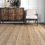 nuLOOM tissé à la Main Rigo Jute Tapis Zone Tapis, Naturel, 9' x 12'