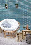 AUBRY GASPARD Fauteuil papasan en rotin avec Coussin écru