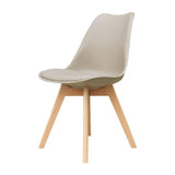 ZONS Lot DE 2 Alba Chaise en PP Taupe Aux Pieds en Bois Style SCANDINAVE,