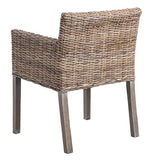 Générique Chaise avec accoudoirs en rotin et Coussin Beige Samuel - L 60 x l 60 x H 80