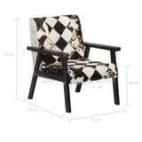 Festnight Fauteuil de Salon | Fauteuil en Cuir véritable Luxueux | Fauteuil de Bureau | Fauteuil Relax pour Canapé | Noir et Blanc