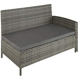 Tectake 800824 Salon de Jardin en Résine Tressée Modulable 1 Canapé d’Angle 1 Table 2 Poufs Tabourets - Diverses Couleurs (Gris tacheté/Gris)
