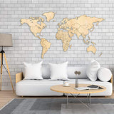 Giallobus - Carte du Monde - DÉCORATION Murale en Bois en Bois DE FRÊNE - 190X105 CM