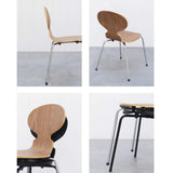 Chaise en bois courbé de chaise de fourmi simple dinant la chaise de jambe de fer de chaise appropriée au restaurant/bureau/famille (Color : Light Gray, Size : 53 * 54 * 78.5cm)
