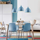 E27 Suspension Metal industrielle Lampe éclairage lustre Suspension réglable en hauteur pour salon Restaurants Cave Bars antichambres Chambre Abat-jour D17*H20cm (Bleu)