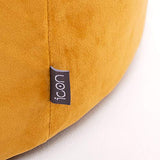 Icon Pouf Milano, 55cm x 35cm, Tabouret, Grand, Velours, Poufs de Salon (Jaune Ocre)
