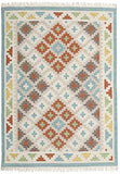 RugVista, Summer Kelim, Fait Main, Tapis, Tapis Kelim Moderne, Pile Moyenne, 160 x 230 cm, Rectangle, Care & Fair, Laine, Couloir, Chambre, Cuisine, Salon, Beige Gris Clair