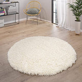 Paco Home Tapis Poils Hauts Moelleux Moderne Shaggy Style Flokati Confortable Uni Blanc, Dimension:160x230 cm