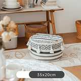 Riarevt Housse de pouf noir et beige non rembourrée, pouf repose-pieds géométrique ottoman bohème pour salon, chambre à coucher (35,1 x 35,1 x 20 cm)