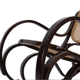 Mendler Rocking-Chair Fauteuil à Bascule, Couleur Noyer, rotin