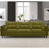 HOMIFAB Canapé 3 Places Convertibles en Velours Vert Olive - Collection Viktor