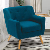 IDMarket - Fauteuil scandinave LIV en Tissu Bleu Canard