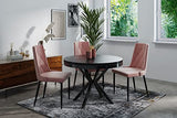 WFL GROUP Table à Manger Extensible Ronde - Table Style Loft avec Pieds en Métal - 90 à 170 cm - Table Carré Style Industriel pour Le Salon - Compacte - Noir - 100 cm