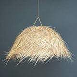 Suspension bohème en paille - Forme boule