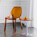 Transparent Acrylique Ghost Chair, Chaise De Salle À Manger Transparente De Mode Empilable, Chaises La Créativité Cristal Transparent pour Chambre à Coucher, Salon, Bureau,Brown