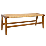 Miliboo Banc Ethnique en Bois Teck Massif et cannage rotin L120 GAWA