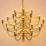 ZJN-JN Lustre Lampes de décoration à domicile moderne 30/50 Gold/Silver Gino Sarfatti conception lustre salle à manger lumineuse La chambre (Emitting Color : Halogen bulb)