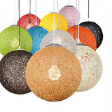 ✨Modern barre de personnalité treillis osier rotin Globe boule Style plafond pendentif lumière abat-jour créatif, café-restaurant, chambre, restaurant simple décoration éclairage (White, 30cm)