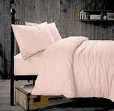 Nimsay Home Parure de lit en Coton et Lin, Drap en Coton, Rose poudré, King