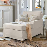 Loberon Méridienne Myersville - pin, Lin - H/L/P env. 80/88 / 145 cm - crème