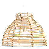 Abat-jour de plafond suspendu en rotin brun clair en osier traditionnel par Happy Homewares