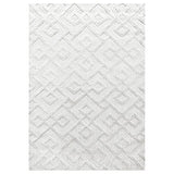 Tapis Moderne Design, élégant, Effet 3D Boho en Losange, rectangulaire, Facile d'entretien, Tapis de Salon, Taille:80 x 250 cm, Couleur : crème