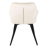 WOLTU 1 pièce Chaise de Salle à Manger Chaise de Cuisine rembourrée en Velours, Pied en métal,Crème Blanc BH93cm-1