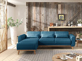 Bestmobilier - Vera - Canapé d'angle réversible Convertible au Style scandinave en Tissu - 256x88x149cm